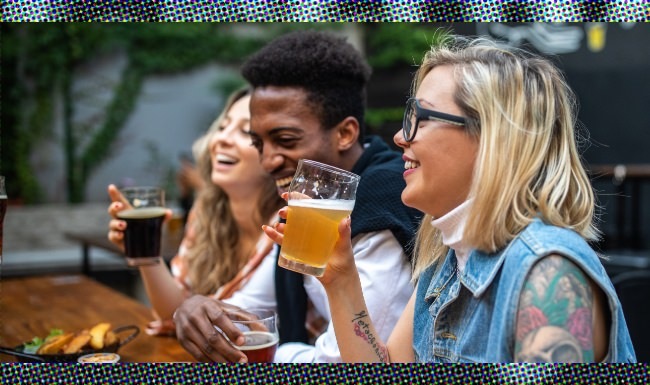 Local Drinks Friends hanging out enjoying drinks